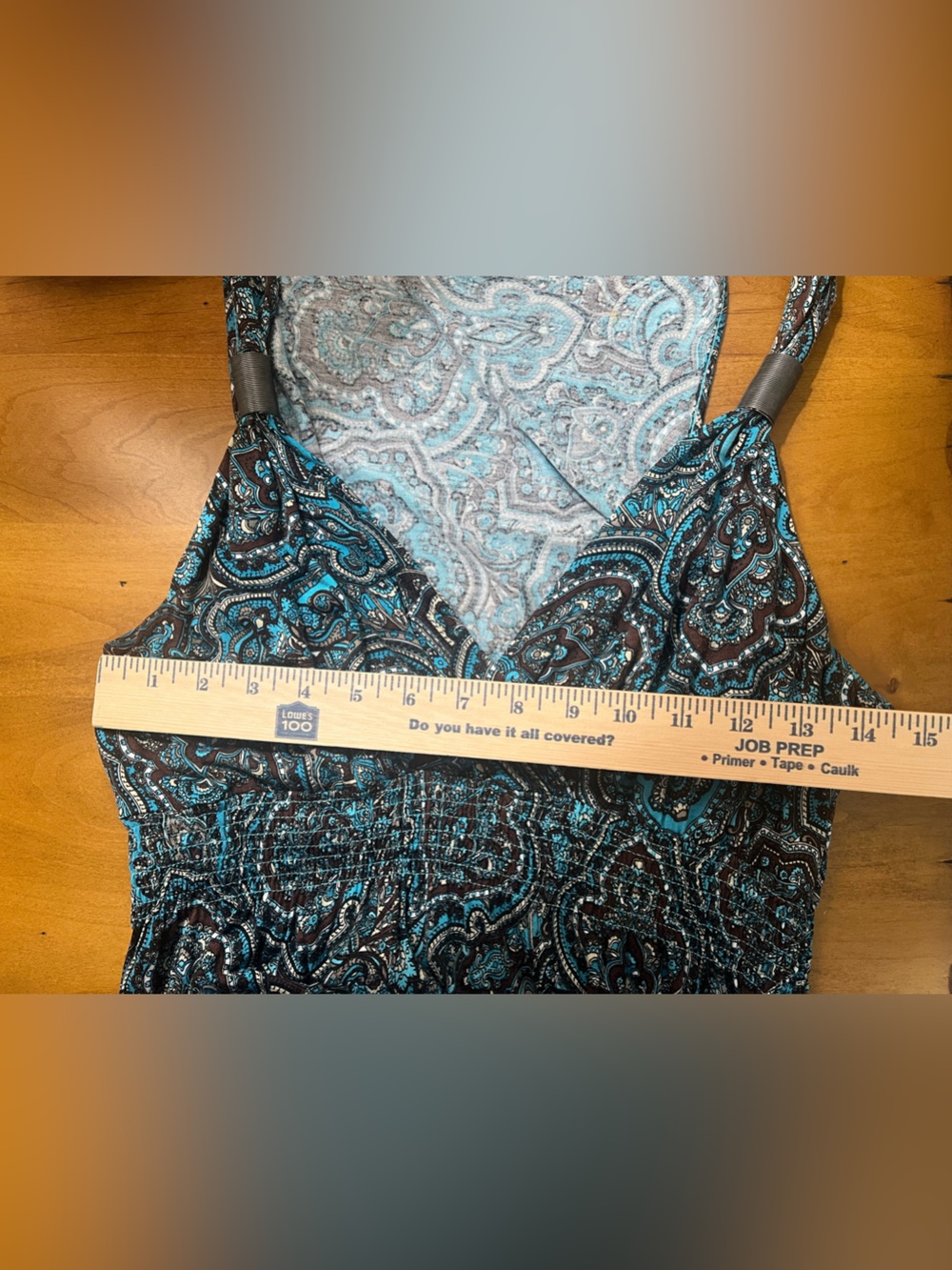 Lascana Teal Paisley V-Neck Maxi Dress EUC - Picture 9 of 9